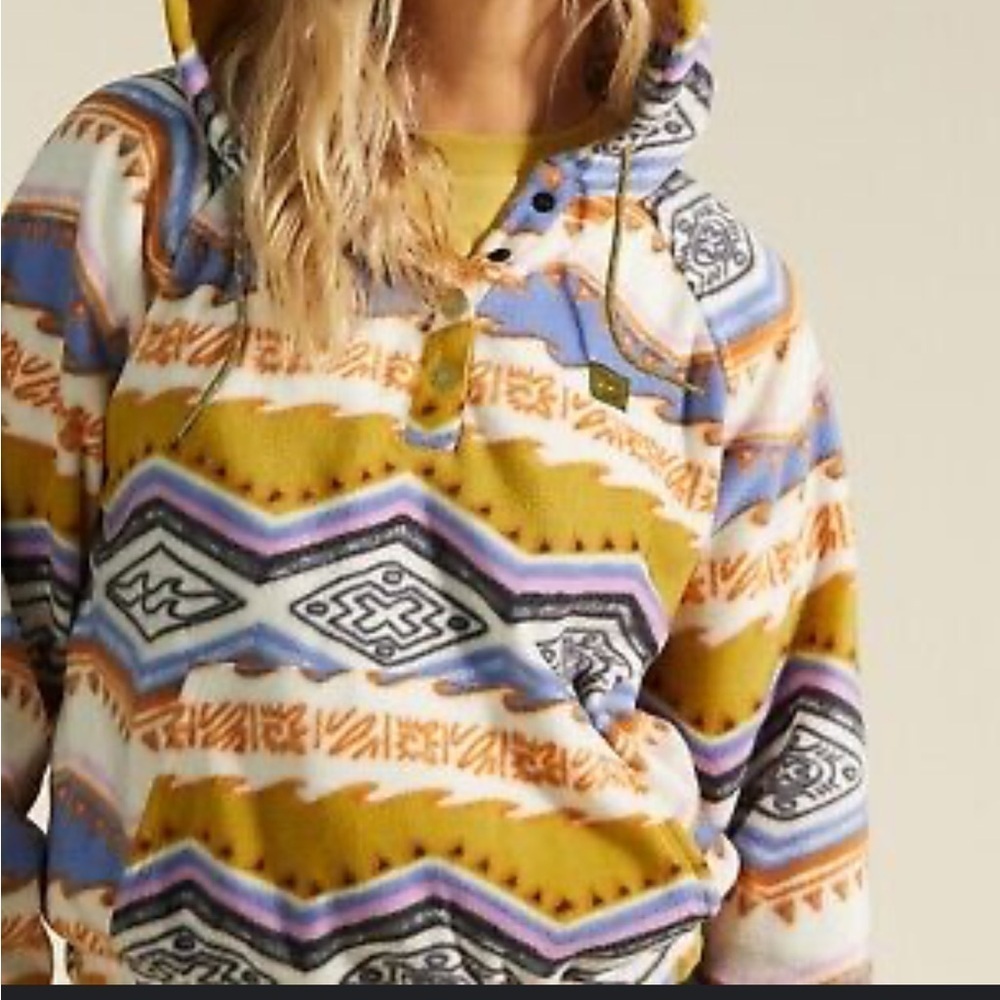 NWT! Billabong A/DIV Go Outdoors Fleece Half Snap Pullover Hoodie Jacket XL